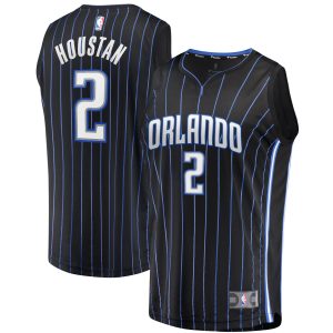 Fanatics Caleb Houstan Orlando Magic Black Fast Break Replica Jersey Fabulous Icon Edition