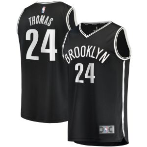 Fanatics Cam Thomas Brooklyn Nets Black Fast Break Replica Jersey Icon Trendy Edition