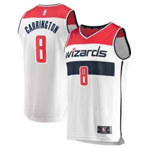 Fanatics Carlton Premium Carrington Washington Wizards White Fast Break Replica Player Jersey Association Edition