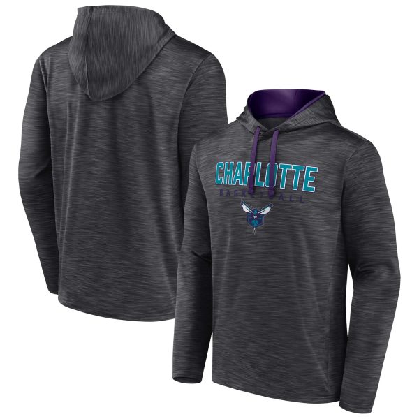 Fanatics Charlotte Hornets Heather Unique Charcoal Fast Break Pullover Hoodie