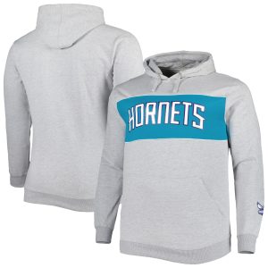 Fanatics Charlotte Hornets Heather Gray Big & Tall Wordmark Pullover Gorgeous Hoodie
