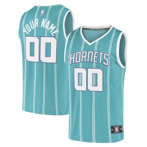 Fanatics Charlotte Hornets Teal Fast Break Replica Elegant Custom Jersey Icon Edition