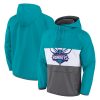 Fanatics Charlotte Trendy Hornets Teal/Gray Anorak Flagrant Foul Color Block Raglan Hoodie Half Zip Jacket