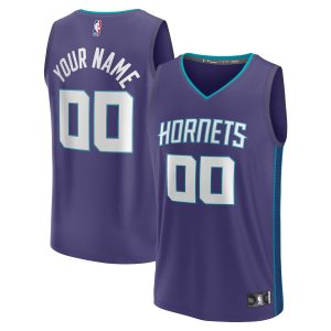Fanatics Charlotte Hornets Youth Purple Gorgeous Fast Break Replica Custom Jersey Statement Edition