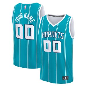 Fanatics Charlotte Hornets Youth Teal Fast Break Custom Replica Jersey Icon Gorgeous Edition
