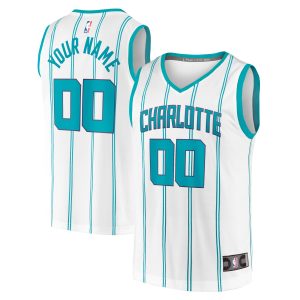 Fanatics Charlotte Hornets Youth White Fast Break Replica Custom Jersey Trendy Association Edition