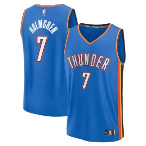 Fanatics Chet Holmgren Oklahoma City Thunder Blue Fast Elegant Break Replica Player Jersey Icon Edition