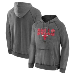 Fanatics Chicago Bulls Gray True Classics Vintage Snow Wash Raglan Pullover Unique Hoodie