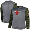 Fanatics Chicago Bulls Heather Charcoal Big & Tall Camo Stitched Sweatshirt Premium