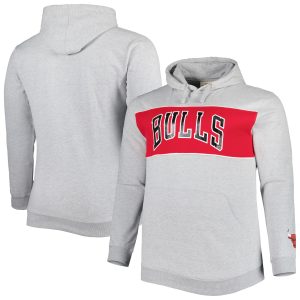 Fanatics Chicago Bulls Heather Gray Big & Tall Wordmark Pullover Hoodie Eye - catching