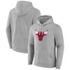 Fanatics Chicago Bulls Heather Gray Primary Logo Stylish Pullover Hoodie