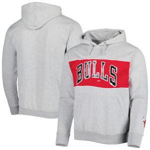 Fanatics Chicago Elegant Bulls Heather Gray Wordmark French Terry Pullover Hoodie