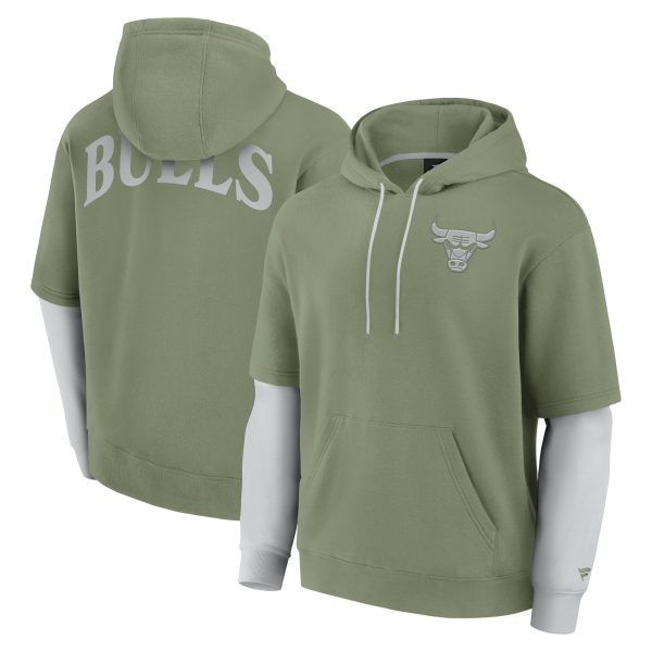 Fanatics Chicago Bulls Stylish Olive Elements Sleek Pullover Hoodie