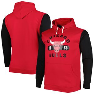 Fanatics Chicago Bulls Red/Black Big & Tall Eye - catching Bold Attack Pullover Hoodie