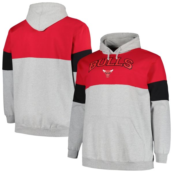 Fanatics Chicago Bulls Red/Black Big & Tall Pullover Elegant Hoodie