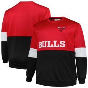 Fanatics Chicago Bulls Red/Black Big & Tall Split Pullover Sweatshirt Elegant