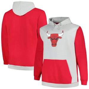 Fanatics Chicago Bulls Red/Silver Big & Tall Primary Arctic Stylish Pullover Hoodie