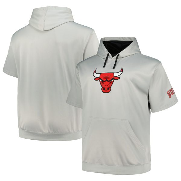 Fanatics Chicago Elegant Bulls Silver Big & Tall Logo Pullover Hoodie