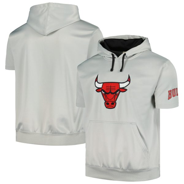 Fanatics Chicago Bulls Silver/Black Short Sleeve Chic Pullover Hoodie