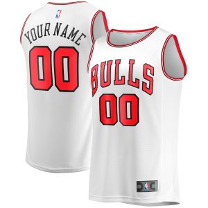 Fanatics Chic Chicago Bulls White Fast Break Custom Replica Jersey Association Edition