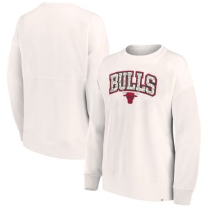 Fanatics Chicago Bulls Women's White Chic Tonal Leopard Pullover Sweatshirt
