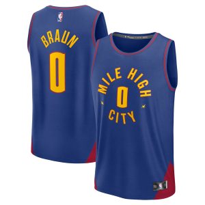 Fanatics Christian Braun Denver Nuggets Blue Fast Break Elegant Replica Player Jersey Statement Edition