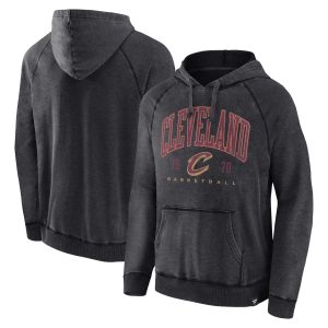 Fanatics Cleveland Cavaliers Heather Charcoal Foul Trouble Snow Wash Raglan Pullover Chic Hoodie