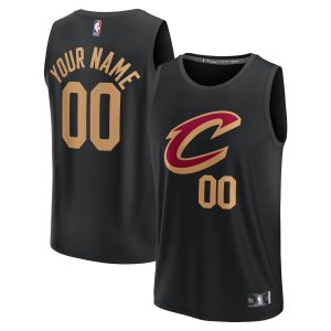 Fanatics Stylish Cleveland Cavaliers Youth Black Fast Break Replica Custom Jersey Statement Edition