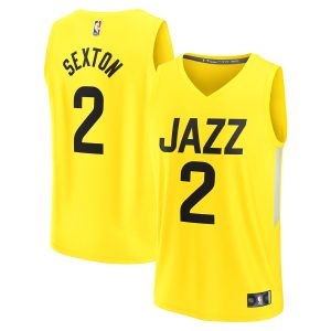 Fanatics Collin Sexton Utah Jazz Yellow Fast Unique Break Replica Player Jersey Icon Edition