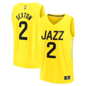 Fanatics Collin Elegant Sexton Utah Jazz Youth Yellow Fast Break Player Jersey Icon Edition