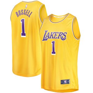 Fanatics D'Angelo Russell Los Angeles Lakers Gold Fast Break Player Elegant Jersey Icon Edition