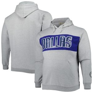 Fanatics Dallas Mavericks Heather Gray Big & Tall Wordmark Eye - catching Pullover Hoodie