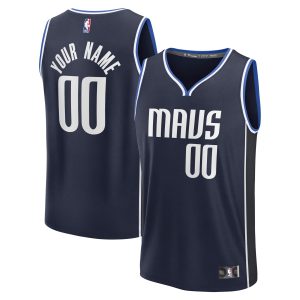 Fanatics Elegant Dallas Mavericks Navy Fast Break Custom Jersey Statement Edition