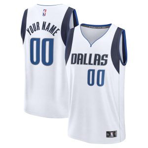 Fanatics Dallas Mavericks White Fast Break Custom Jersey Association Edition Trendy