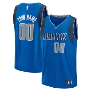 Fanatics Dallas Elegant Mavericks Youth Blue Fast Break Custom Replica Jersey Icon Edition