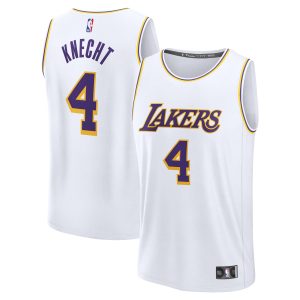Fanatics Dalton Knecht Los Angeles Lakers White Fabulous Fast Break Replica Player Jersey Association Edition