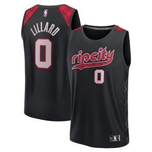 Fanatics Damian Lillard Portland Trail Blazers Fabulous Black Fast Break Jersey City Edition