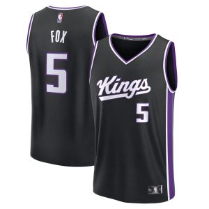 Fanatics De'Aaron Fox Elegant Sacramento Kings Black Fast Break Replica Player Jersey Icon Edition