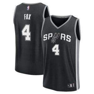 Fanatics Unique De'Aaron Fox San Antonio Spurs Youth Black Fast Break Replica Player Jersey Icon Edition