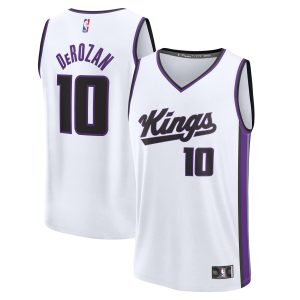 Fanatics DeMar DeRozan Sacramento Kings Youth White Fast Break Replica Player Jersey Association Elegant Edition