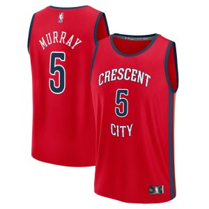 Fanatics Premium Dejounte Murray New Orleans Pelicans Red Fast Break Replica Player Jersey Statement Edition