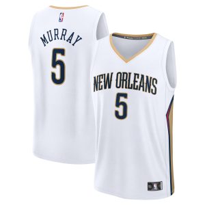 Fanatics Dejounte Murray New Orleans Elegant Pelicans White Fast Break Replica Player Jersey Association Edition