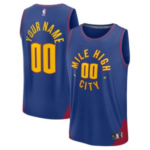 Fanatics Denver Nuggets Unique Blue Fast Break Custom Jersey Statement Edition