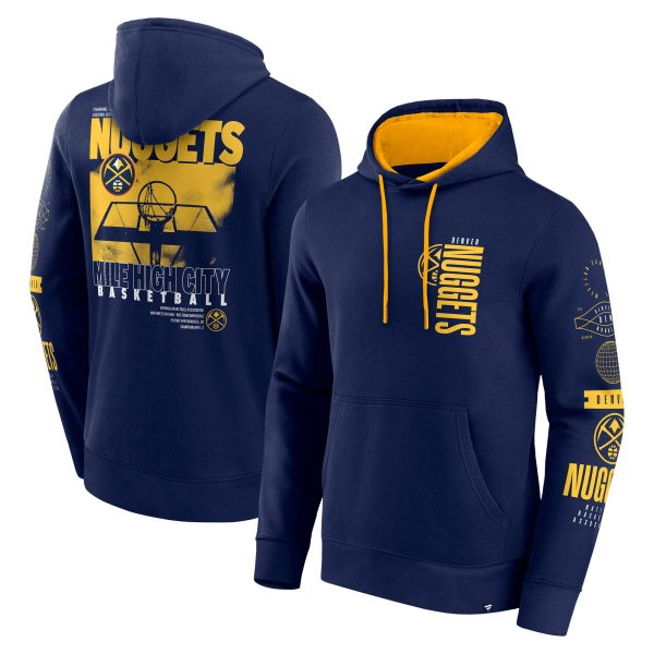 Fanatics Denver Nuggets Navy Game Time Crossover Pullover Chic Hoodie