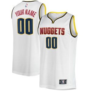 Fanatics Denver Nuggets White Fast Break Custom Replica Jersey Association Trendy Edition