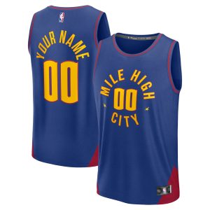 Fanatics Denver Nuggets Youth Blue Fast Break Trendy Custom Replica Jersey Statement Edition