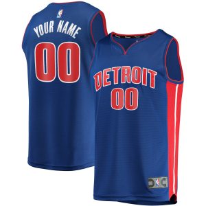 Fanatics Detroit Pistons Youth Fabulous Blue Fast Break Custom Replica Jersey Icon Edition