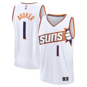 Fanatics Devin Booker Unique Phoenix Suns White Fast Break Replica Jersey Association Edition