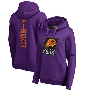 Fanatics Devin Booker Phoenix Suns Women's Purple Backer Name & Gorgeous Number Pullover Hoodie