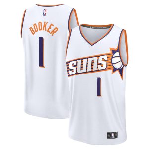 Fanatics Devin Booker Phoenix Suns Youth White Fast Break Replica Player Jersey Association Eye - catching Edition